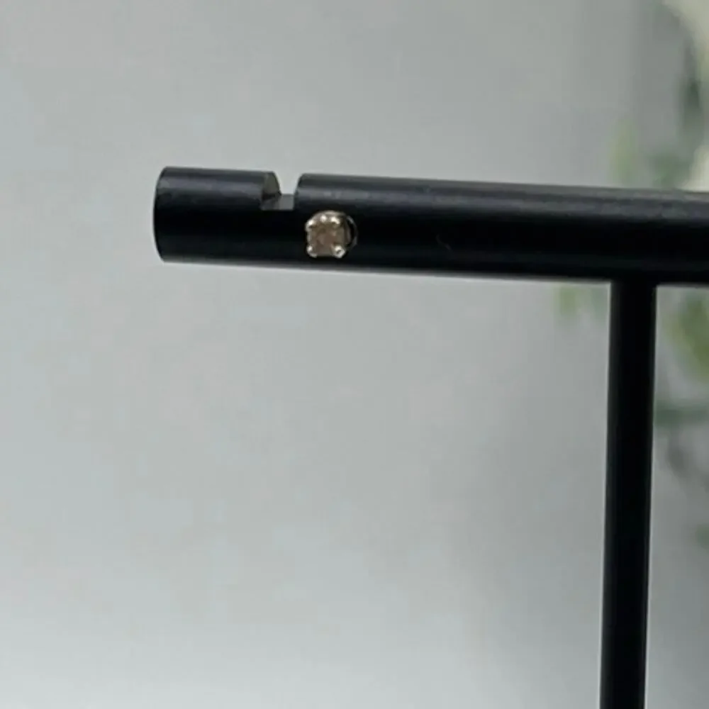 Designer Signed 14K Yellow Gold Round Diamond Solitaire‎ Stud Earring *Single